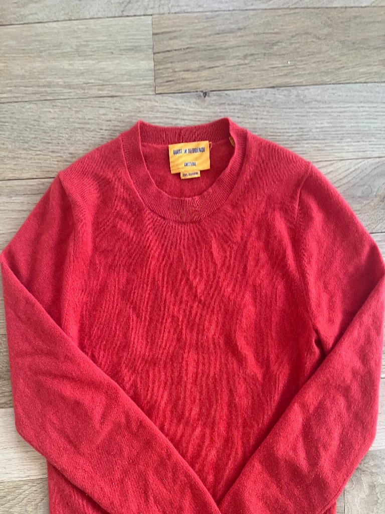 Guest In Residence Shrunken Crew Sweater - Tomato Red Sz S — image 2 of 2